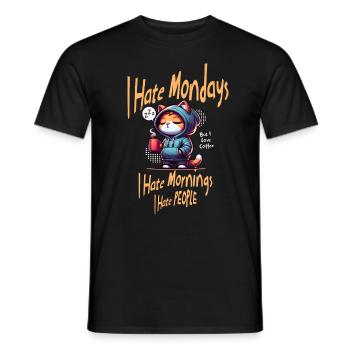 I hate Mondays - Men's T-Shirt - black - Front - AI Model Male 178 light (178cm)