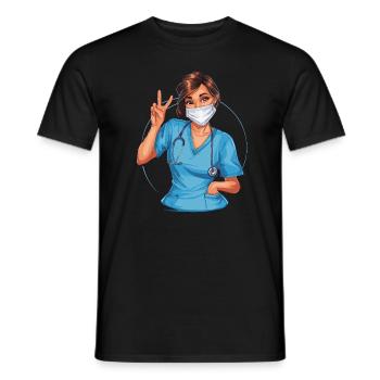Lustige Krankenschwester mit Humor - Männer T-Shirt - Schwarz - Vorne - AI Model Male 178 light (178cm)