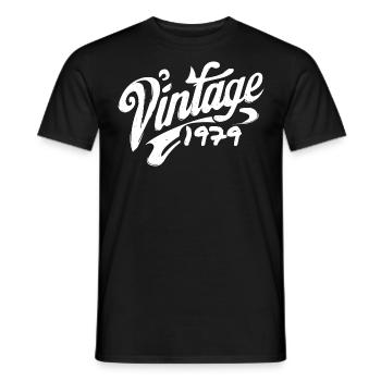 Vintage 1979 Year 1979 Birthday 1979 Retro - Men's T-Shirt - black - Front - AI Model Male 178 light (178cm)
