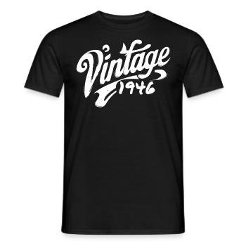 Vintage 1946 Year 1946 Birthday 1946 Retro - Men's T-Shirt - black - Front - AI Model Male 178 light (178cm)