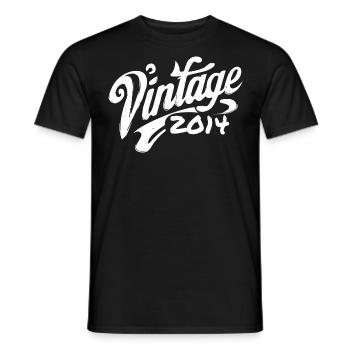 Millésime 2014 Millésime 2014 Anniversaire 2014 Rétro - T-shirt homme - noir - Devant - AI Model Male 178 light (178cm)