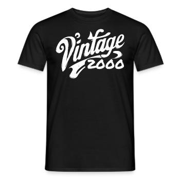 Vintage 2000 Jahrgang 2000 Geburtstag 2000 Retro - Männer T-Shirt - Schwarz - Vorne - AI Model Male 178 light (178cm)