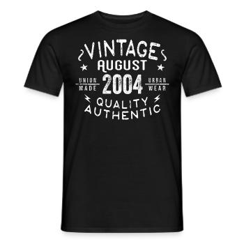August 2004 Geburtstagsgeschenk August 2004 Retro - Männer T-Shirt - Schwarz - Vorne - AI Model Male 178 light (178cm)