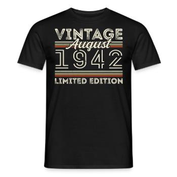Août 1942 Légende depuis Août 1942 Millésime 1942 - T-shirt homme - noir - Devant - AI Model Male 178 light (178cm)