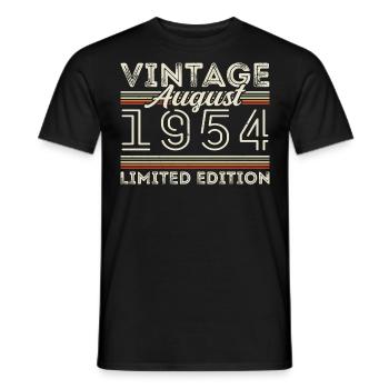 Août 1954 Légende depuis Août 1954 Millésime 1954 - T-shirt homme - noir - Devant - AI Model Male 178 light (178cm)