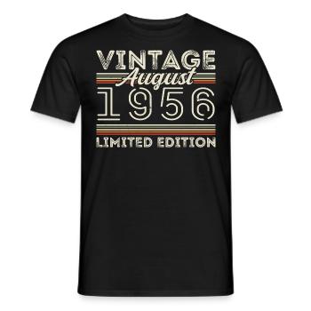 Août 1956 Légende depuis août 1956 Millésime 1956 - T-shirt homme - noir - Devant - AI Model Male 178 light (178cm)