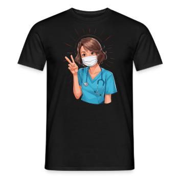 Lustige Krankenschwester mit Humor - Männer T-Shirt - Schwarz - Vorne - AI Model Male 178 light (178cm)