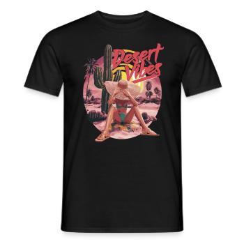 Sonnenuntergang Desert Vibes Urlaub Abenteuer - Männer T-Shirt - Schwarz - Vorne - AI Model Male 178 light (178cm)