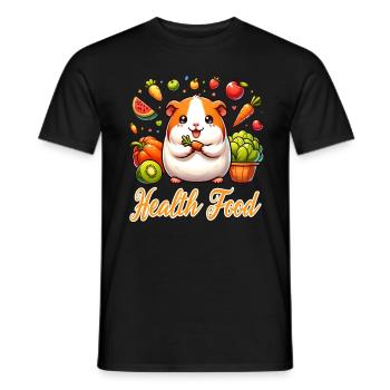 Süßes Meerschweinchen umgeben von leckerem Essen - Männer T-Shirt - Schwarz - Vorne - AI Model Male 178 light (178cm)