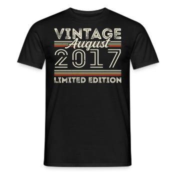 Août 2017 Légende depuis Août 2017 Millésime 2017 - T-shirt homme - noir - Devant - AI Model Male 178 light (178cm)