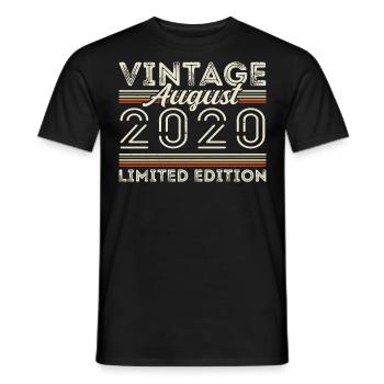 August 2020 Legende seit August 2020 Vintage 2020 - Männer T-Shirt - Schwarz - Vorne - AI Model Male 178 light (178cm)