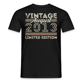 August 2013 Legend since August 2013 Vintage 2013 - Men's T-Shirt - black - Front - AI Model Male 178 light (178cm)