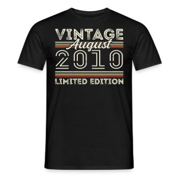 August 2010 Legend since August 2010 Vintage 2010 - Men's T-Shirt - black - Front - AI Model Male 178 light (178cm)