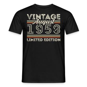 August 1958 Legend since August 1958 Vintage 1958 - Men's T-Shirt - black - Front - AI Model Male 178 light (178cm)
