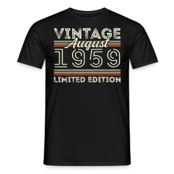 Août 1959 Légende depuis Août 1959 Millésime 1959 - T-shirt homme - noir - Devant - AI Model Male 178 light (178cm)