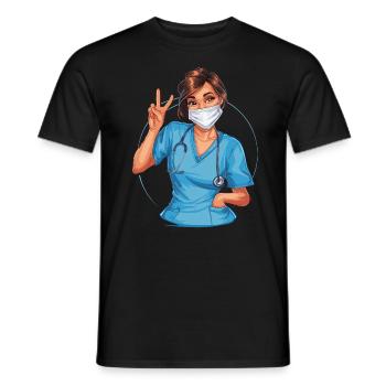 Lustige Krankenschwester mit Humor - Männer T-Shirt - Schwarz - Vorne - AI Model Male 178 light (178cm)