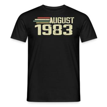 Né Août 1983 Jubilé Août 1983 Millésime - T-shirt homme - noir - Devant - AI Model Male 178 light (178cm)