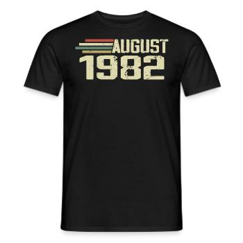 Né Août 1982 Anniversaire Août 1982 Millésime - T-shirt homme - noir - Devant - AI Model Male 178 light (178cm)