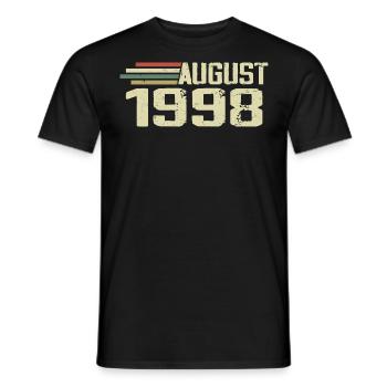 Né Août 1998 Jubilé Août 1998 Millésime - T-shirt homme - noir - Devant - AI Model Male 178 light (178cm)