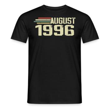 Born August 1996 Anniversary August 1996 Vintage - Men's T-Shirt - black - Front - AI Model Male 178 light (178cm)