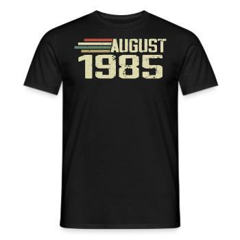 Né Août 1985 Anniversaire Août 1985 Millésime - T-shirt homme - noir - Devant - AI Model Male 178 light (178cm)