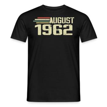 Born August 1962 Anniversary August 1962 Year - Men's T-Shirt - black - Front - AI Model Male 178 light (178cm)