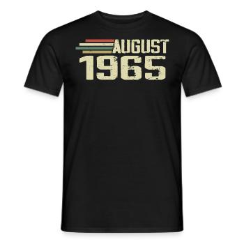 Born August 1965 Anniversary August 1965 Year - Men's T-Shirt - black - Front - AI Model Male 178 light (178cm)