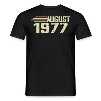 Geboren August 1977 Jubiläum August 1977 Jahrgang - Männer T-Shirt - Schwarz - Vorne - AI Model Male 178 light (178cm)