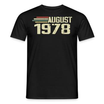 Geboren August 1978 Jubiläum August 1978 Jahrgang - Männer T-Shirt - Schwarz - Vorne - AI Model Male 178 light (178cm)