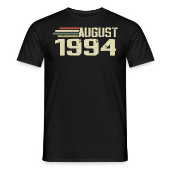 Né en août 1994 Anniversaire Millésime août 1994 - T-shirt homme - noir - Devant - AI Model Male 178 light (178cm)