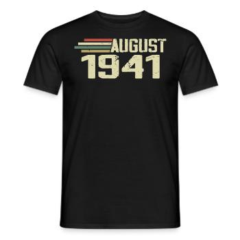 Born August 1941 Anniversary August 1941 Year - Men's T-Shirt - black - Front - AI Model Male 178 light (178cm)