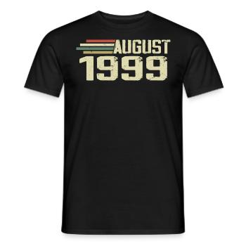 Né en août 1999 Anniversaire Millésime août 1999 - T-shirt homme - noir - Devant - AI Model Male 178 light (178cm)