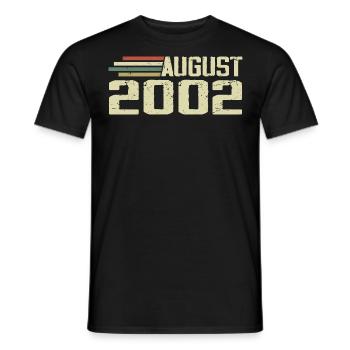 Geboren August 2002 Jubiläum August 2002 Jahrgang - Männer T-Shirt - Schwarz - Vorne - AI Model Male 178 light (178cm)