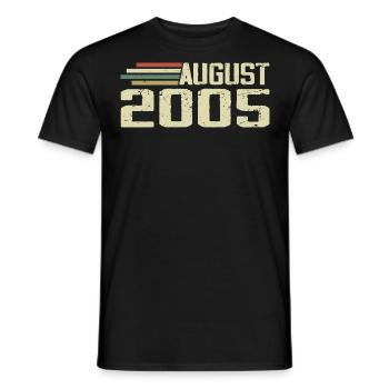 Né en août 2005 Anniversaire Millésime août 2005 - T-shirt homme - noir - Devant - AI Model Male 178 light (178cm)