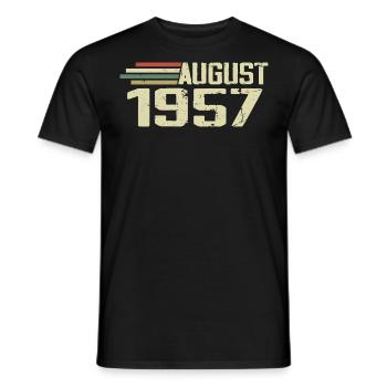 Geboren August 1957 Jubiläum August 1957 Jahrgang - Männer T-Shirt - Schwarz - Vorne - AI Model Male 178 light (178cm)