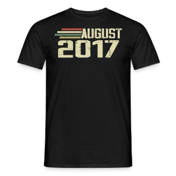 Born August 2017 Anniversary August 2017 Vintage - Men's T-Shirt - black - Front - AI Model Male 178 light (178cm)