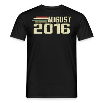 Born August 2016 Anniversary August 2016 Vintage - Men's T-Shirt - black - Front - AI Model Male 178 light (178cm)