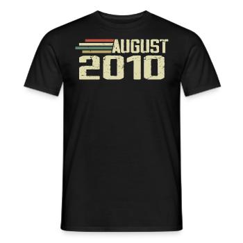 Né Août 2010 Jubilé Août 2010 Millésime - T-shirt homme - noir - Devant - AI Model Male 178 light (178cm)