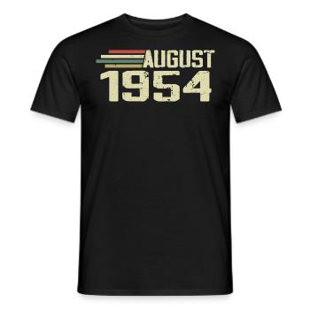Geboren August 1954 Jubiläum August 1954 Jahrgang - Männer T-Shirt - Schwarz - Vorne - AI Model Male 178 light (178cm)