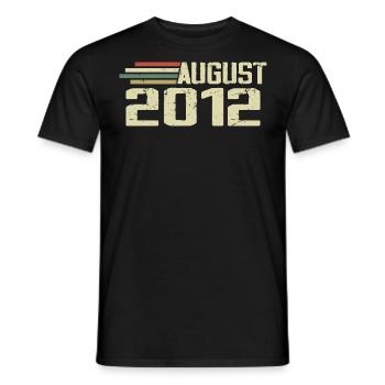 Né Août 2012 Anniversaire Août 2012 Millésime - T-shirt homme - noir - Devant - AI Model Male 178 light (178cm)