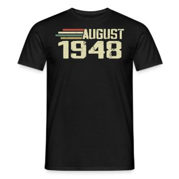 Geboren August 1948 Jubiläum August 1948 Jahrgang - Männer T-Shirt - Schwarz - Vorne - AI Model Male 178 light (178cm)