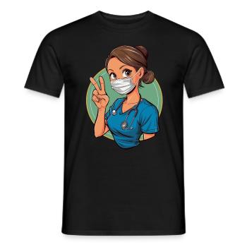 Lustige Krankenschwester mit Humor - Männer T-Shirt - Schwarz - Vorne - AI Model Male 178 light (178cm)