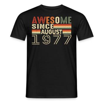 August 1977 Vintage Geburtstagsgeschenk 47 Jahre - Männer T-Shirt - Schwarz - Vorne - AI Model Male 178 light (178cm)