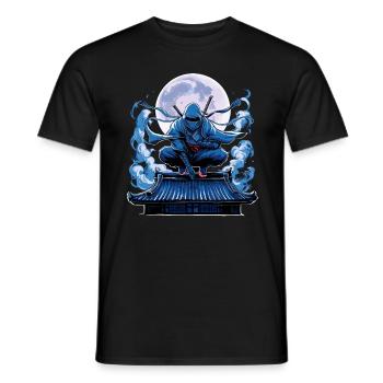 Mysteriöser Ninja-Krieger bei Vollmond für einen - Männer T-Shirt - Schwarz - Vorne - AI Model Male 178 light (178cm)