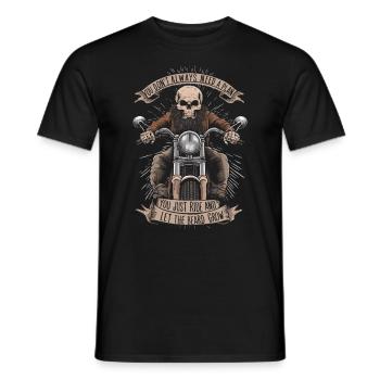 Motorrad Bart Biker Vollbart Bike Rocker - Männer T-Shirt - Schwarz - Vorne - AI Model Male 178 light (178cm)