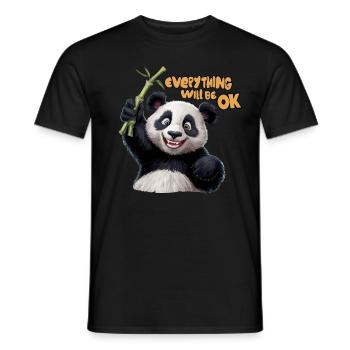 Motivierendes Panda Alles wird gut für einen - Männer T-Shirt - Schwarz - Vorne - AI Model Male 178 light (178cm)