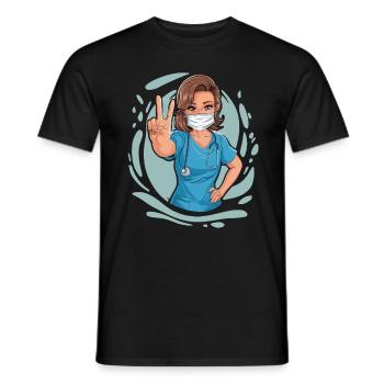 Lustige Krankenschwester mit Humor - Männer T-Shirt - Schwarz - Vorne - AI Model Male 178 light (178cm)