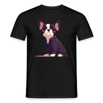 Niedliche Bulldogge Mops Hund - Männer T-Shirt - Schwarz - Vorne - AI Model Male 178 light (178cm)