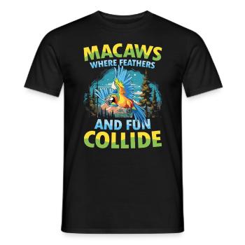 Macaws Where Feathers and Fun Collide - Männer T-Shirt - Schwarz - Vorne - AI Model Male 178 light (178cm)