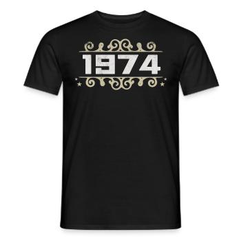Millésime 1974 Rétro Anniversaire 1974 Millésime 1974 - T-shirt homme - noir - Devant - AI Model Male 178 light (178cm)